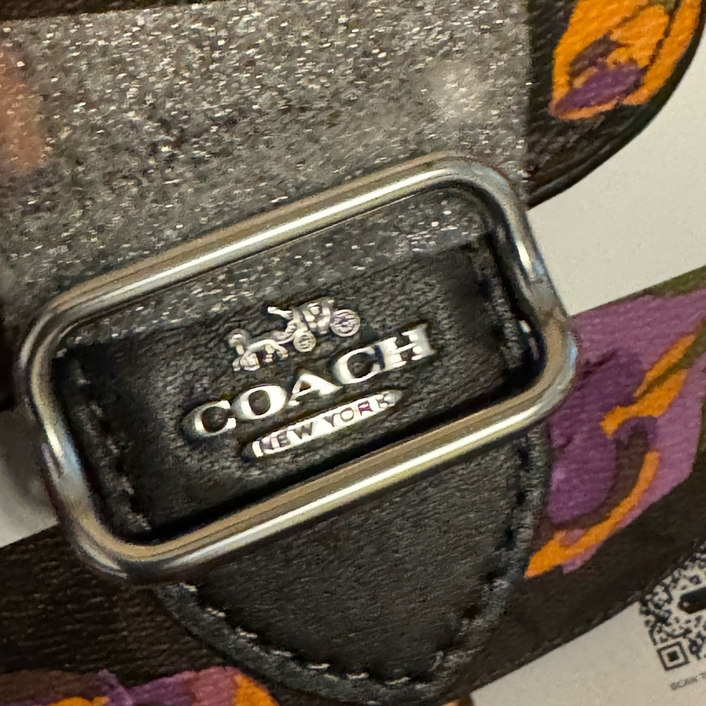 Coach Morgan Card Case On A Chain In Signature Canvas With Rose Print ~ NWTS! - Picture 3 of 7